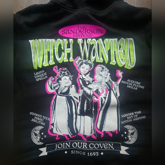 Disney Hocus Pocus Black Hoodie with Neon Green Accents - Picture 5 of 9